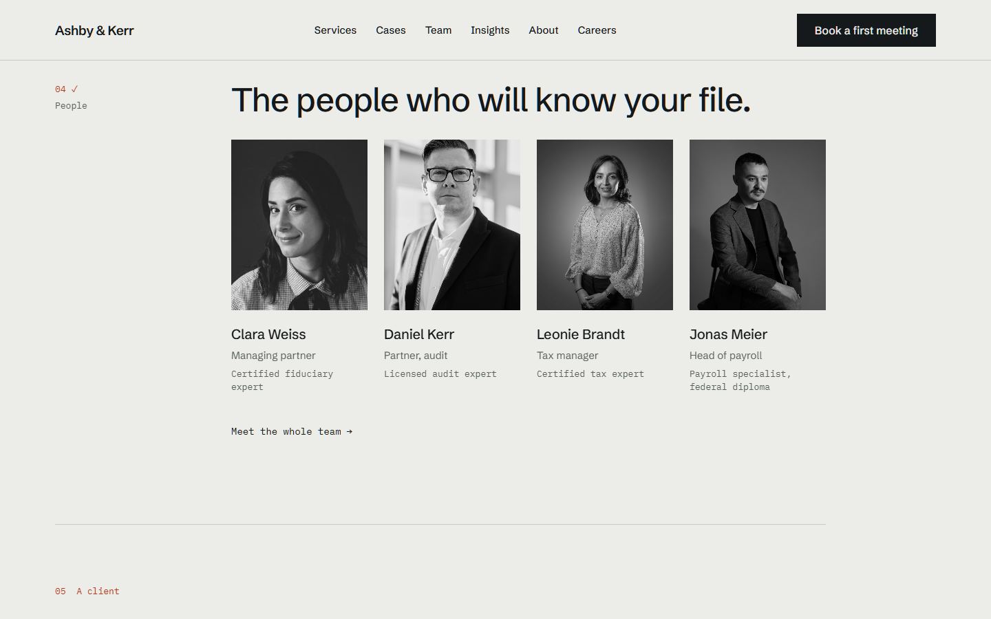 Ashby home page, lower sections