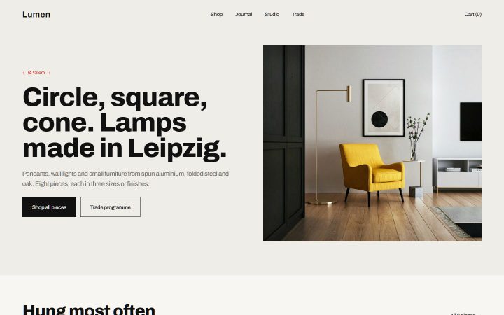 Lumen Framer template, preview
